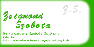 zsigmond szobota business card